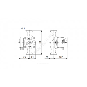 Насос циркуляционный с мокрым ротором UPS 15-40 130 PN10 1х230В/50 Гц Grundfos 96281368