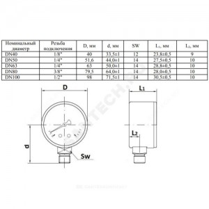 Манометр F+R200 радиальный Дк80мм 0-10 бар G1/2" Watts 10007793