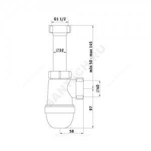 Сифон для кухонной мойки бутылочный Ани 1 1/2"x40 без выпуска АНИ Пласт C0120