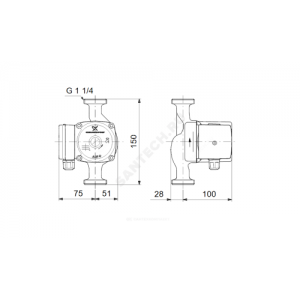 Насос циркуляционный с мокрым ротором UP 20-30 NK PN10 1х230В/50 Гц Grundfos 59643501