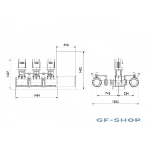 Установка повышения давления Grundfos HYDRO MX 2/1 3CR64-3-2