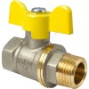 Кран шаровой латунь никель газ 11Б27фтМ Ду 20 Ру40 ВР/НР полнопроходной бабочка VALFEX VF.278.NB3.034