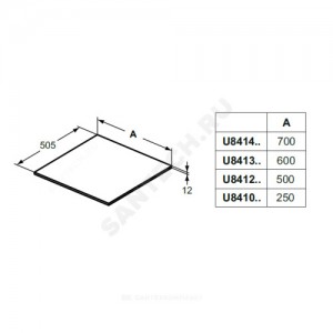 Столешница без выреза, с крепежом ADAPTO Ideal Standard U8412WG