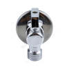 Кран шаровой латунный бытовой хром угловой 1042 G1/2"х3/4" Ру10 НР редуцированный бабочка Aquasfera 1042-02