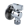 Кран шаровой латунный бытовой хром угловой 1042 G1/2"х3/4" Ру10 НР редуцированный бабочка Aquasfera 1042-02