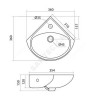 Умывальник угловой подвесной Ирис 36 белый Santek 1.WH11.0.514