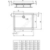 Поддон душевой акрил прямоугольный HOTLINE 900х800х70 Ideal Standard K277301