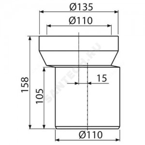Труба фановая для унитаза 110мм L=158мм для пластиковых труб, смещенная Alca Plast A92
