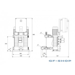 Установка повышения давления Grundfos HYDRO MULTI-S 2 CMV5-7 1x220V 50Hz DOL