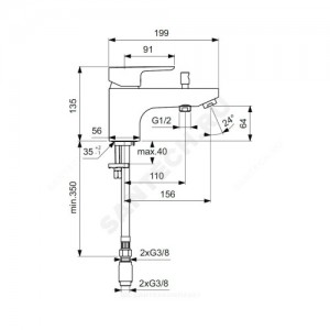 Смеситель для ванны с душем CERAPLAN III одноручный Ideal Standard B0769AA .