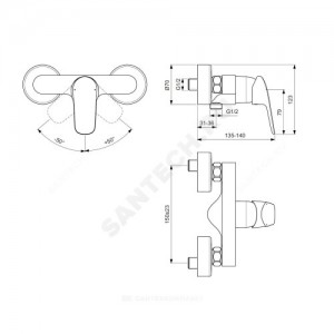 Смеситель для душа CERAFLEX одноручный Ideal Standard B1720AA