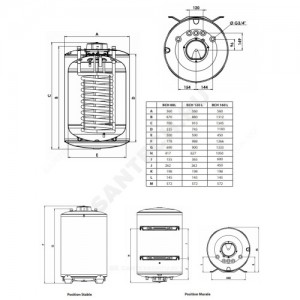 Бойлер косвенного нагрева 120 л BCH CD1 120 ARI - EU Ariston 3070491