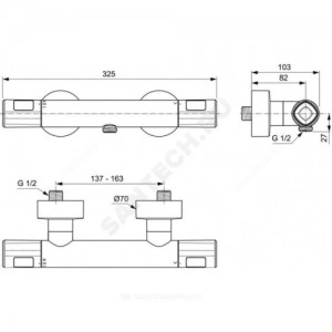 Смеситель для душа CERATHERM T100 термостат Ideal Standard A7229AA