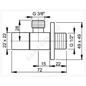 Вентиль для подключения смесителя 1/2"x3/8" Alca Plast ARV002