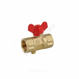 Кран для манометра шаровой латунь 11б27п(м) Ду 15 Ру16 ВР G1/2"-М20х1,5 с бабочкой без фланца