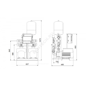 Установка повышения давления Hydro Multi-E 2 CME5-5 Grundfos 98486749