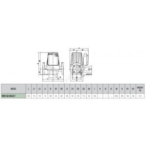 Насос циркуляционный с мокрым ротором BMH 30/340.65T PN10 3х230-400В/50Гц DAB 505940622