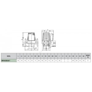 Насос циркуляционный с мокрым ротором BMH 60/280.50T PN10 3х230-400В/50Гц DAB 505923622