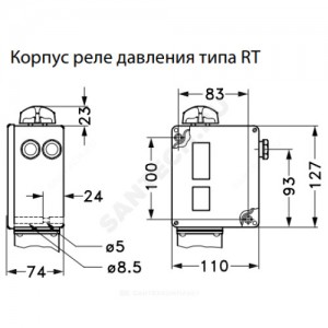 Реле давления RT112 0.1-1.1 3/8" автоматический сброс Danfoss 017-519166