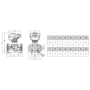 Насос циркуляционный с мокрым ротором EVOPLUS B 150/340.65 SAN M PN16 1x220-240В/50/60 Гц DAB 60151179