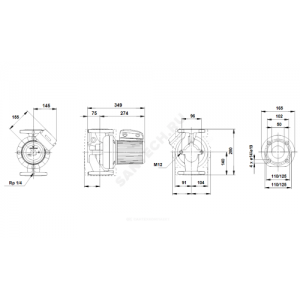 Насос циркуляционный с мокрым ротором UPS 50-185 F PN6/10 1х230В/50 Гц Grundfos 96430300