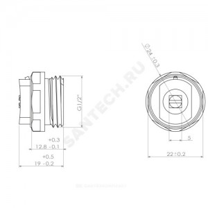 Кран Маевского ручной латунь Ду 15 Ру10 G1/2" НР с колпачком Ogint