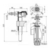 Арматура для бачка сливная/наливная боковое подключение кнопка хром 2/реж Alca Plast SA08 3/8" CHROM