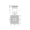 Трап регулируемый с гидрозатвором Дн 110 нержавеющая сталь 150х150мм вертикальный выпуск Alca Plast APV13