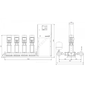 Установка повышения давления Hydro MPC-E 4 CRE10-1 Grundfos 98423324