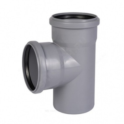 Тройник PP-H серый Дн 125х125х87гр б/нап в/к 33478