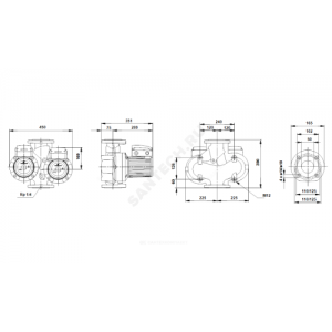 Насос циркуляционный с мокрым ротором UPSD 50-180 F PN6/10 сдвоенный 3х400-415В/50 Гц Grundfos 96408915