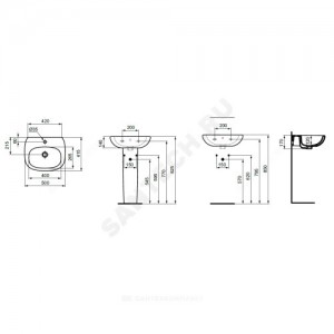 Умывальник подвесной TESI 50 Ideal Standard T009401