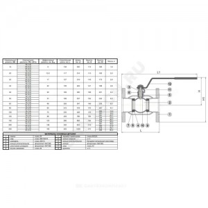 Кран шаровой сталь 11с67п Ду 200 Ру16 фл Маршал 2Цф.00.1.016.200/150