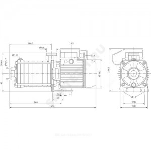 Насос многоступенчатый горизонтальный MHIL 505-E-1-230-50-2 PN10 1х230 В/50 Гц Wilo 4083910