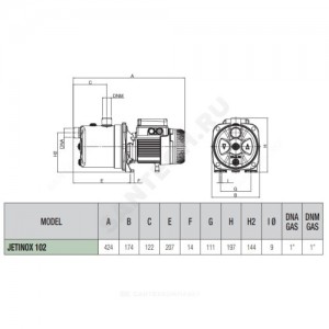Насос самовсасывающий JETINOX 102 M DAB 60168068H