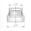 Переходник для узла нижнего подключения R483 1/2"x3/4" под евроконус Giacomini R483Y023