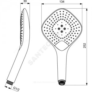 Лейка для душа серия IDEALRAIN JET DIAMOND XL3 Ideal Standard B1760AA