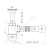 Сифон для умывальника/мойки бутылочный 1 1/2"x40 с гофрой 40х50 литой выпуск с нержавеющей решёткой D=70мм АНИ Пласт C0515