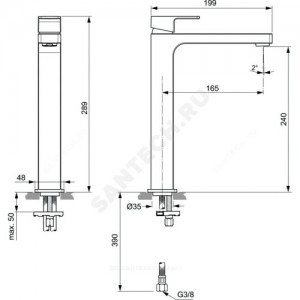 Смеситель для умывальника EDGE Vessel одноручный Ideal Standard A7114AA.