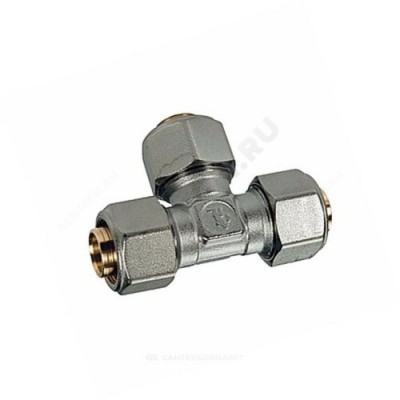 Тройник МП латунь обжим Дн 18 R564AM Giacomini R564MX052