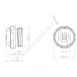 Кран Маевского ручной латунь Ду 15 Ру10 G1/2" НР под отвертку Ogint