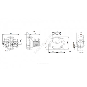 Насос циркуляционный с мокрым ротором UPSD 65-60/2 F PN6/10 сдвоенный 1х230В/50 Гц с релейным модулем Grundfos 96404981