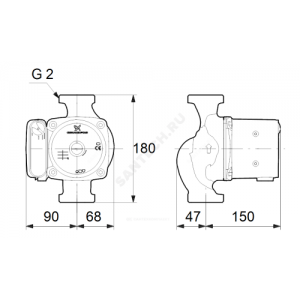 Насос циркуляционный с мокрым ротором UPS 32-100 N PN10 1х230В/50 Гц Grundfos 95906489