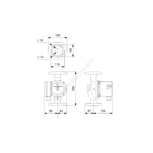 Насос циркуляционный с мокрым ротором UPS 40-50 FN PN6/10 1х230В/50 Гц Grundfos 95906422