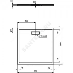 Поддон душевой акрил квадрат ULTRAFLAT NEW 900х900х25 белый Ideal Standard T446701 .