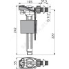 Арматура для бачка наливная боковое подключение Alca Plast A160-1/2"