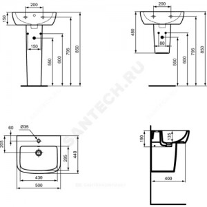 Пьедестал для умывальника TEMPO Ideal Standard T422901 .