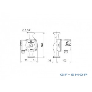 Насос циркуляционный Grundfos UPS 25-50 K 180