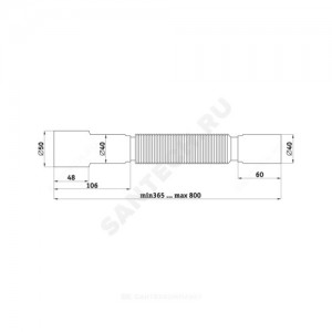 Гофра 40х40/50 L=365-800мм АНИ Пласт K406