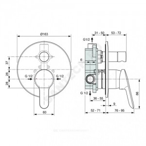 Смеситель для ванны с душем DOT 2.0 одноручный Ideal Standard A7165AA .